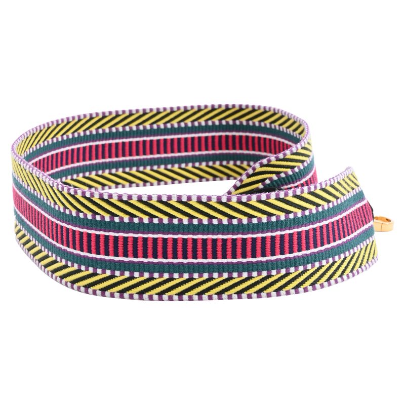 Herms Sangle 50 Bag Strap In Multicolor Canvas